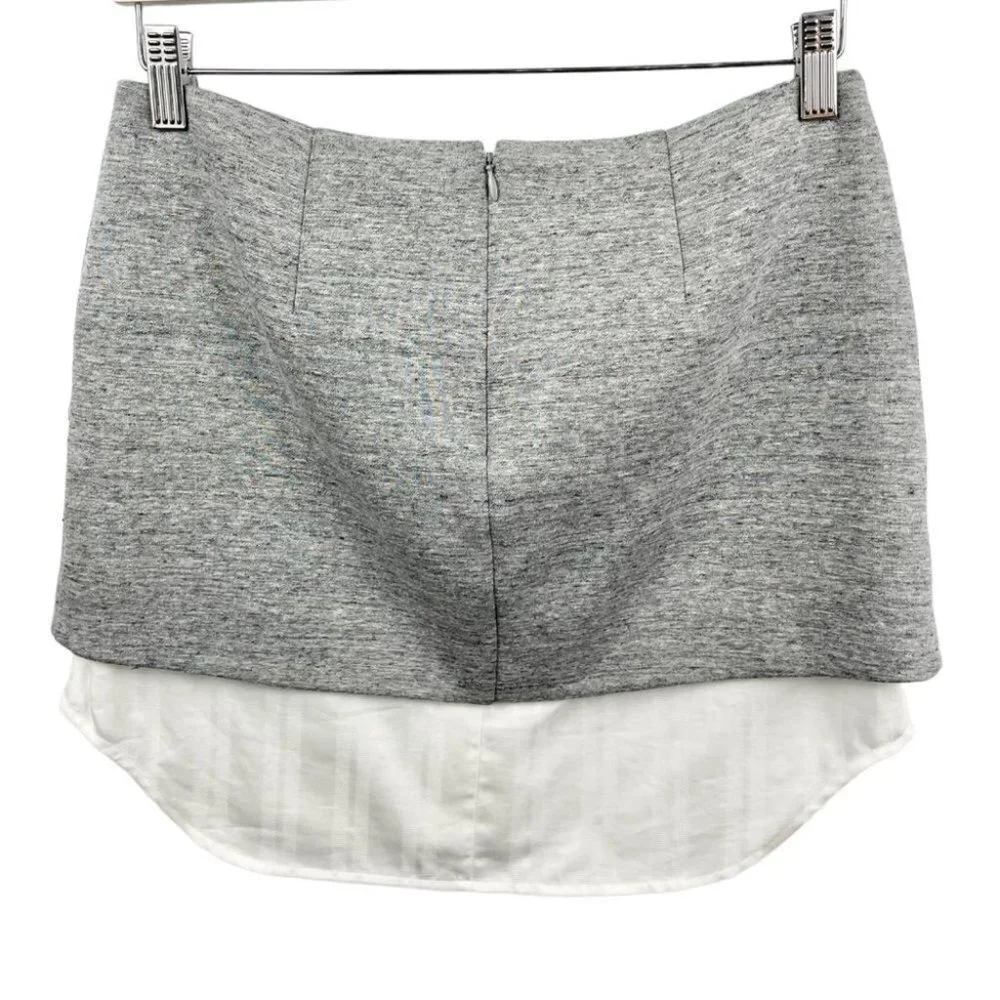 ** NEW Intermix Emilia Grey Shirt Detail Mini Skirt Size S - Picture 3 of 7